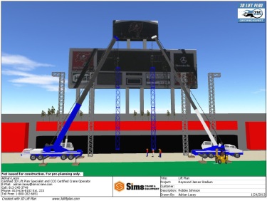 3D Lift Plan view of the stage construction
