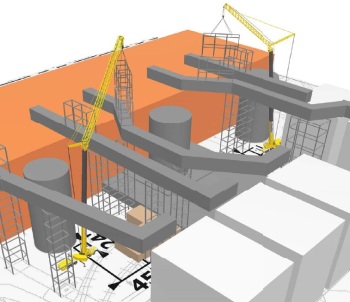 3D Lift Plan aerial view of jobsite