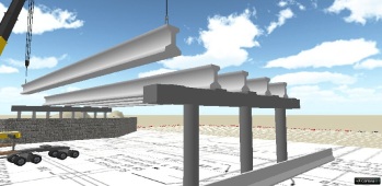 3D Lift Plan view of hoisting the fifth beam