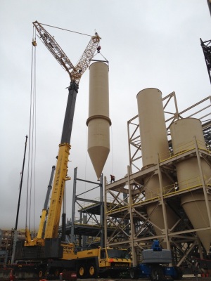 Container being lifted in to place